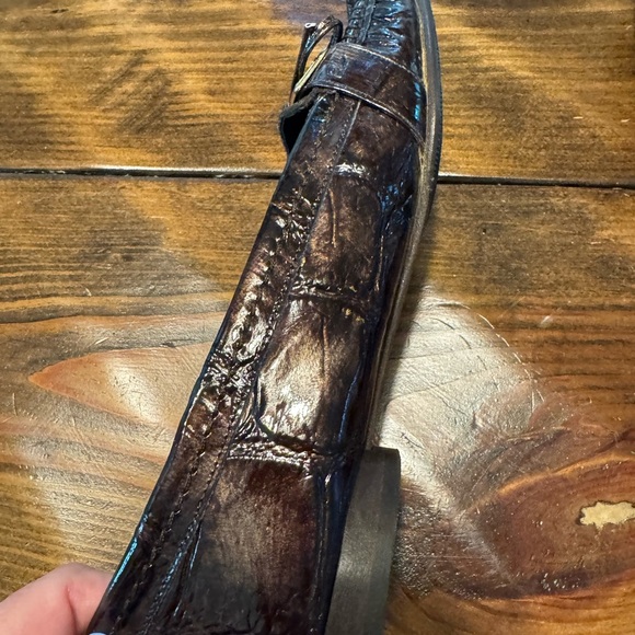 Amalfi by Rangoni Women's Loafers Size 7.5 Brown Embossed Patent Leather - Picture 5 of 12